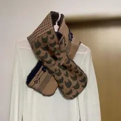 柿渋染め　手ぬぐいのマフラー　　ハンドメイド