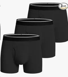 尿もれパッド入り黒ボクサーパンツ 3枚セット