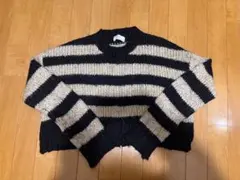 Bershka ボーダー ニット セーター ショート丈