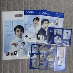 羽生結弦選手AQUA ノベルティセット① 非売品ステッカー2種類2枚 
