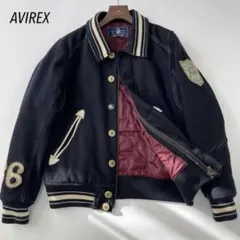 AVIREX アヴィレックス スタジャン ウールメントン素材 ネイビー Mのサムネイル