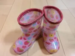 ♡レインブーツ♡14.0㌢♡いちご♡ピンク♡お花♡