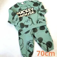 H&M セットアップ ミッキー ディズニー スウェット 裏起毛 70 丸首