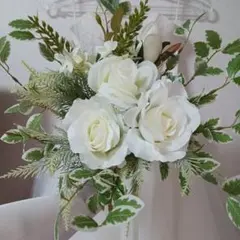 ブライダルブーケ　クラッチブーケ　アーティシャルフラワー