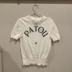 PATOU 阪急梅田 限定ピンク ロゴ入り 半袖ニット 正規品 - メルカリ