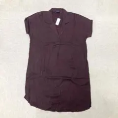 新品❤️ GAP シャツワンピース　半袖　XSサイズ　ブラウン　レディース