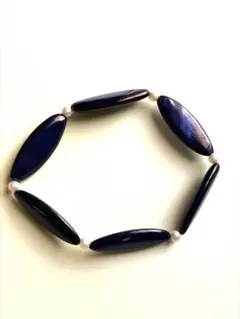 ✨ハンドメイド ブレスレット✨ブルーカラーシェル