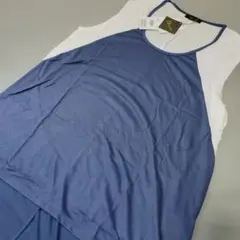& by P&D ノースリーブ カットソー ブルー ホワイトのサムネイル
