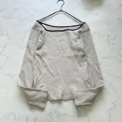 LOWRYS FARM ローリーズファーム ニット ベージュ スクエアネック