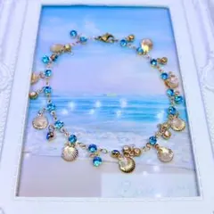 シェル ブルーストーンアンクレット 揺れるアンクレット