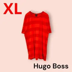 HUGO BOSS　ボーダーTシャツ　レッド×オレンジ　XL　イケオジのサムネイル