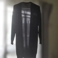 美品しまむら 紺ロング羽織りカーディガン3L