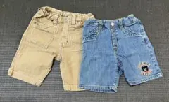 ミキハウスダブルビー　ハーフパンツ　2枚セット　90