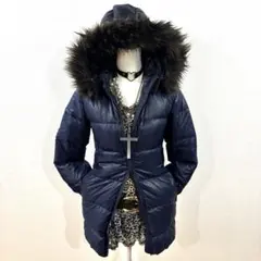 平成ギャル y2k ファーダウンジャケット　光沢　グランジ　平成女児　マウジー