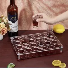 12ショットグラストレイホルダー バー アクリルショットグラスホルダー