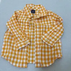 美品★babyGap オレンジチェックシャツ 90cm