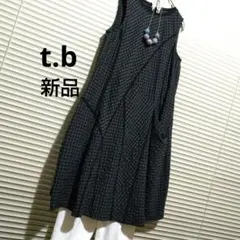 新品　t.b　チェック柄 ノースリーブ ワンピース　M　センソユニコ
