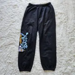 【美品 XLサイズ】エクストララージ スウェットパンツ ロゴプリント ブラック