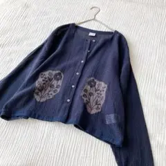 ツハル バイ サマンサモスモス　シアー　フラワー刺繍　カーディガン　コットン