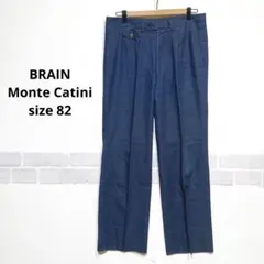 コットン100％ ダークブルー プリーツフロント スラックス ビンテージH843