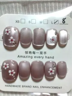 【新品】ハンドメイド ネイルチップ ④ ちゅるんネイル 花