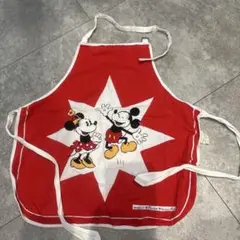 ミッキー ミニー エプロン 赤　4-5歳