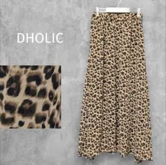 ディーホリック☆DHOLIC☆ロングフレアスカート☆レオパード豹柄☆ゴムウエストのサムネイル