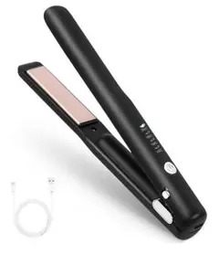 ブラック ストレートヘアアイロン USB充電