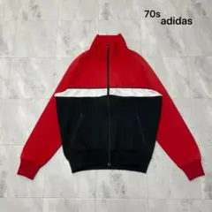 ◇西ドイツ時代／美品◇ 80s アディダス デサント製ジャージ 黒×橙