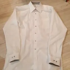 LES MUES ノンアイロン ホワイト長袖シャツ 43-86