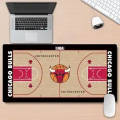 NBA　バスケットコートデザイン デスクマット シカゴブルズ風 40×58