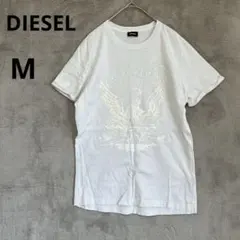 DIESEL ディーゼル メンズ M ホワイト Tシャツ 半袖 クルーネック