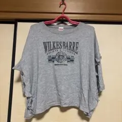 Niko and... ロゴプリント フリル袖 Tシャツ グレー M
