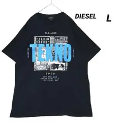 DIESEL TEKNO Tシャツ L 黒 ロゴプリント 半袖 メンズ ブラックのサムネイル