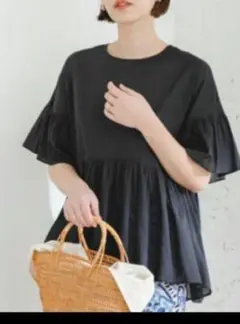URBAN RESEARCH　ROSSO コットンボイル切替ギャザーブラウス
