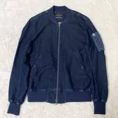 EDWIN エドウィン MA-1 ブルゾン デニム 裾リブ Lサイズ