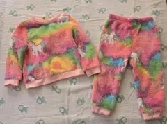 ユニコーン柄 フリースパジャマ 上下セット