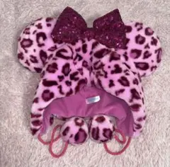 美品！ミニーちゃんピンクヒョウ柄帽子