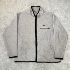 《90s状態良y2k人気早い者勝ち》リーボックフルジップフリースアウター刺繍ロゴ