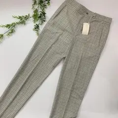 HILTON グレー チェック柄 パンツ　ストレッチ　スラックス　春夏