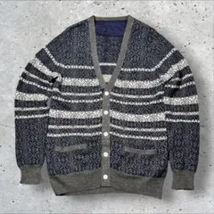 sacai サカイ ジャガード ニット カーディガン 3 L相当 麻混のサムネイル