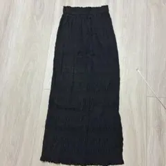 シャーリング タイトスカート ブラック ロングのサムネイル