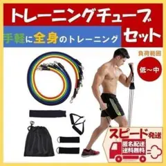 低～中負荷 廉価版 筋力トレーニングチューブセット エクササイズ フィットネス