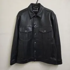 極美品 WACKOMARIA ライダース　ブラック　裏地総柄 Sサイズ WACKO MARIA/LEATHER SINGLE RIDERS JACKET（BLACK）［レザーシングル