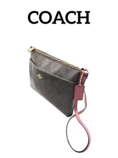 COACH シグネチャー ショルダーバッグ PVC レザー