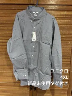 4XL新品★UNIQLO ファインクロスストレッチスリムフィットチェックシャツ