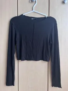 ZARA ブラック クロップドトップス