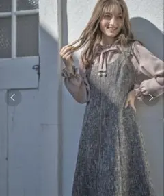 トッコクローゼット ツイード ジャンパースカート ブラック 黒