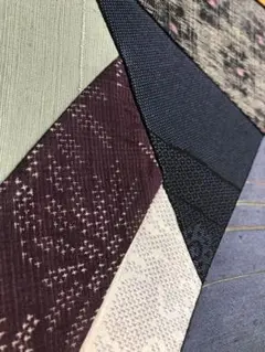 民芸調パッチワーク生地　三枚