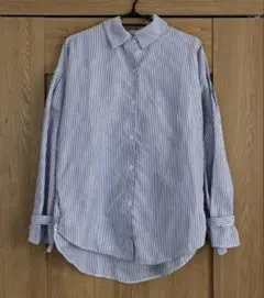 Beniëboo ストライプ柄オーバーサイズシャツ　ブルー